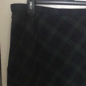 long wool plaid school girl skirt